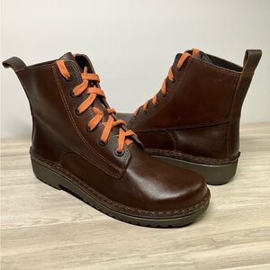 NAOT Women Claudia Leather Boot Brown Lace-Up Bootie Comfort Support Scandi 38